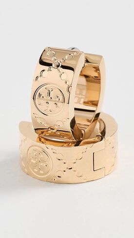 Tory Burch Women's Small Icon T Monogram Hoop Earrings in Saudi Arabia