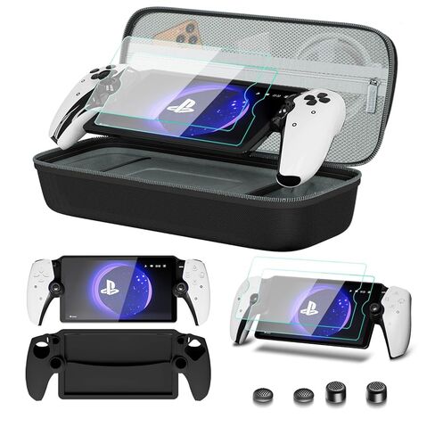 bibuks 8 in 1 Accessories Compatible with Playstation Portal,Carrying Case for PS Portal,Soft Silicone Protective Cover for PS5 Portal,2 Screen Protector with 4 Thumb Grip (Blue) in Saudi Arabia