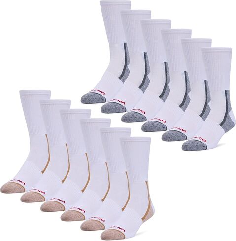 Wrangler Men's Crew Socks with Moisture-Wicking and Arch Support, Fits Mens Shoe Sizes 6-12, 6 Pack in Saudi Arabia