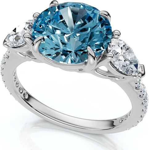 P3 POMPEII3 Pompeii 3 1/2Ct Fancy Blue Lab Grown Accent Diamond Engagement Ring 14k Gold (F/G,VS1-VS2) in Saudi Arabia