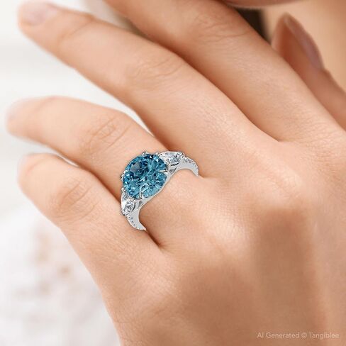 P3 POMPEII3 Pompeii 3 1/2Ct Fancy Blue Lab Grown Accent Diamond Engagement Ring 14k Gold (F/G,VS1-VS2) in Saudi Arabia
