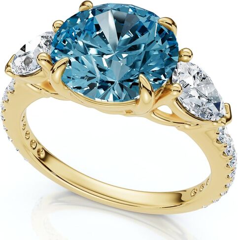 P3 POMPEII3 Pompeii 3 1/2Ct Fancy Blue Lab Grown Accent Diamond Engagement Ring 14k Gold (F/G,VS1-VS2) in Saudi Arabia