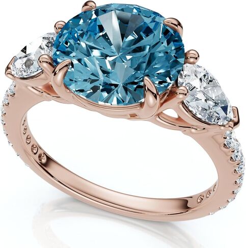 P3 POMPEII3 Pompeii 3 1/2Ct Fancy Blue Lab Grown Accent Diamond Engagement Ring 14k Gold (F/G,VS1-VS2) in Saudi Arabia