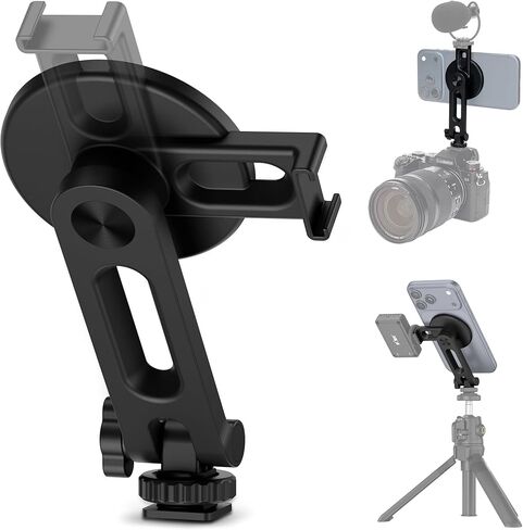 Magnetic Cold Shoe Mount for Phone & Action Camera, Flexible Hot Shoe Phone Holder Adapter with 1/4" 20 Thread, Phone Tripod Mount for iPhone 16 15 14 13 Pro Max Osmo Action 5 Pro 4 3 Hero 13 12 11 10 in Kuwait
