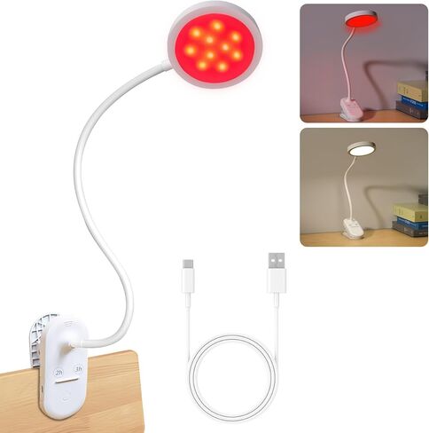 Red Light Therapy 625nm, LED Happy Lamp 4500K, Sleep Aid Lamp Blue Light Blocking Dimmable for Deep Relaxation Travel Meditation and Yoga, Reading (White) in Saudi Arabia