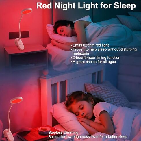 Red Light Therapy 625nm, LED Happy Lamp 4500K, Sleep Aid Lamp Blue Light Blocking Dimmable for Deep Relaxation Travel Meditation and Yoga, Reading (White) in Saudi Arabia
