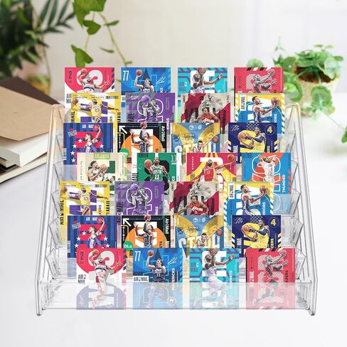 7 Tier Acrylic Card Display Stand,12 in Sports Card Shelf Versatile Display for Trading Cards PSA Cards, Baseball Cards, Football Cards, Graded Cards and Business Cards and Stickers in Saudi Arabia