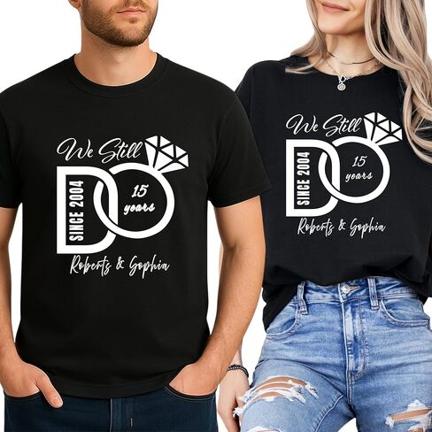 Anniversary Matching Shirts, for Couple, Heart Design T-Shirt Set, Wedding Present, Honeymoon Outfit in Saudi Arabia