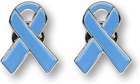 2 Light Blue Prostate Cancer Awareness Jewelry-Quality Enamel Ribbon Pins With Clutch Clasp - 2 Pins - Show Your Support For Prostate Cancer Awareness in Saudi Arabia