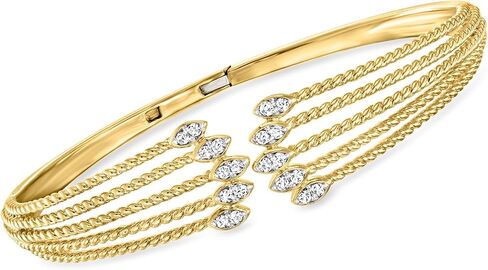 Ross-Simons 0.25 ct. t.w. Diamond Multi-Row Cuff Bracelet in 18kt Gold Over Sterling in Saudi Arabia