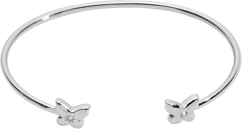 Alex and Ani Butterfly Crystal Flex Cuff Bracelet, Shiny Silver in Saudi Arabia