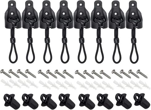 5 Sets Bunge kit+end Cover, Accessories for Outdoor/Indoor Sunshade Curtain and Roller Shutter Replacement (5 Pieces, Black) in Saudi Arabia