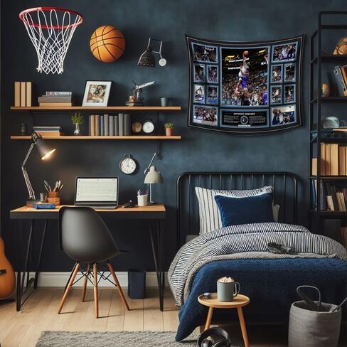 MENKARWHY ملصق حائط مزخرف بتوقيع نجم كرة السلة أنتوني إدواردز لمحبي الأطفال في غرفة النوم، ديكور للتعليق على الحائط - نسيج إدواردز للمراهقين وهدايا حفلات أعياد الميلاد - 70 × 100 سم in Kuwait