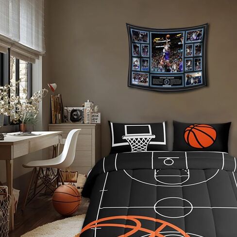 MENKARWHY ملصق حائط مزخرف بتوقيع نجم كرة السلة أنتوني إدواردز لمحبي الأطفال في غرفة النوم، ديكور للتعليق على الحائط - نسيج إدواردز للمراهقين وهدايا حفلات أعياد الميلاد - 70 × 100 سم in Kuwait