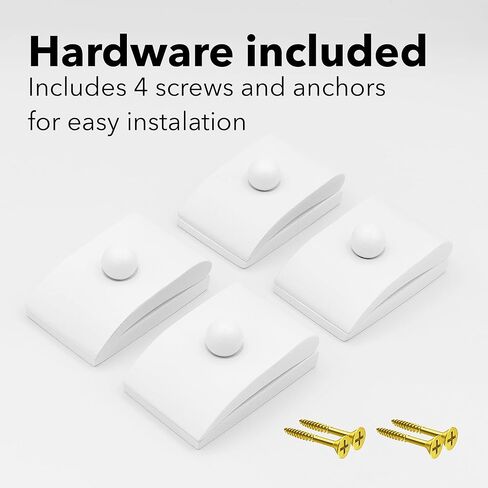 4 شماعات لحاف كبيرة لعرض الحائط، شماعات نسيج خشبية، شماعة سجادة للتعليق على الحائط، تزيين بالبطانية أو القماش، مشابك رف اللحاف للتركيب (أبيض، 4 مشابك كبيرة مع الأجهزة) in Kuwait