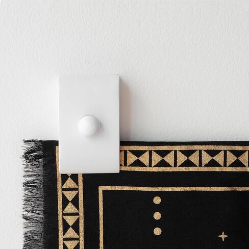 4 شماعات لحاف كبيرة لعرض الحائط، شماعات نسيج خشبية، شماعة سجادة للتعليق على الحائط، تزيين بالبطانية أو القماش، مشابك رف اللحاف للتركيب (أبيض، 4 مشابك كبيرة مع الأجهزة) in Kuwait