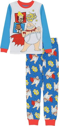 DreamWorks Captain Underpants Boys' 2-Piece Snug-Fit Cotton Pajamas Set in Saudi Arabia
