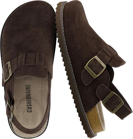 CUSHIONAIRE Brooklyn Women's Suede Clogs - Adjustable Slingback Clog Sandal with Buckle, Memory Foam, Wide Widths in Kuwait