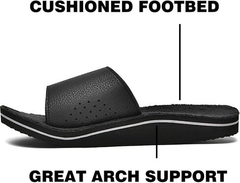Men's Fuzzy House Slippers With Arch Support Indoor Outdoor House Shoes Heel Cup Slides with Soft Cushion Footbed in Saudi Arabia
