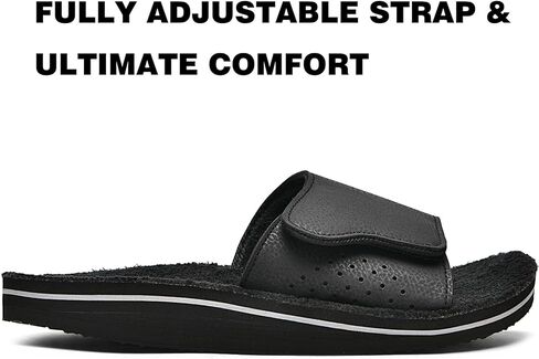 Men's Fuzzy House Slippers With Arch Support Indoor Outdoor House Shoes Heel Cup Slides with Soft Cushion Footbed in Saudi Arabia
