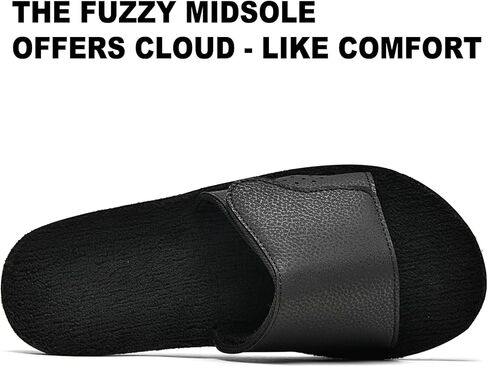 Men's Fuzzy House Slippers With Arch Support Indoor Outdoor House Shoes Heel Cup Slides with Soft Cushion Footbed in Saudi Arabia