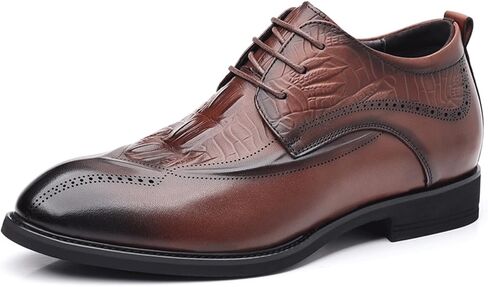 Men’s Modern Fashion Dress Shoes for Men, Round Toe Lace-up Leather Dress Comfortable Fashion Footwear for Wedding Business in Saudi Arabia