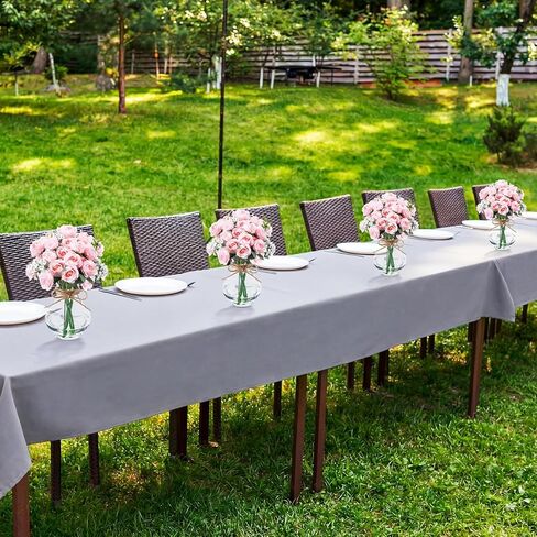 6 Sets Mason Jar Table Centerpiece with Artificial Roses Baby Breath Flowers Bouquet Faux Flowers with Vase Floral Arrangements Decor for Wedding Bridal Shower Home(Pink) in Saudi Arabia