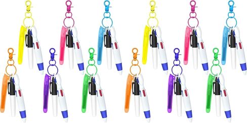 24 pieces Mini Highlighter Nurse Pen Pack Set Nurse Pens for Badge include 6 pieces Tip Highlighter 6 pieces Permanent Marker Pen And 6 pieces Retractable Ball Pen With 6 pieces Nursing Keychain Clip in Kuwait