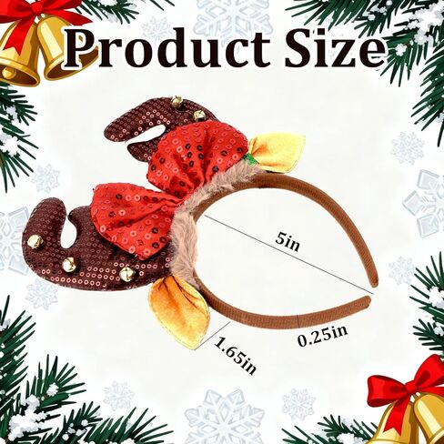 3Pcs Christmas Headbands for Adults & Kids Deer Antlers Headband Santa Hat Headband Christmas Tree Hat Hair Accessories for Women Holiday Party Decorations in Saudi Arabia