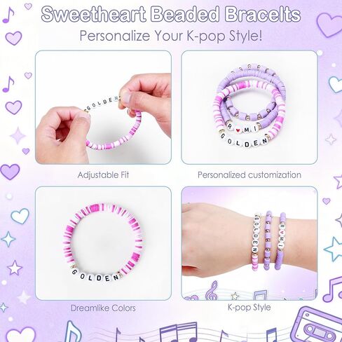 J6&H6 3 Pcs KPop Merch Bracelets Set, K-Pop Stuff Fans Cosplay Merchandise Gifts Outfit Costume Accessories Friendship Jewelry for Birthday Christmas Stocking Stuffers Party Favors in Saudi Arabia