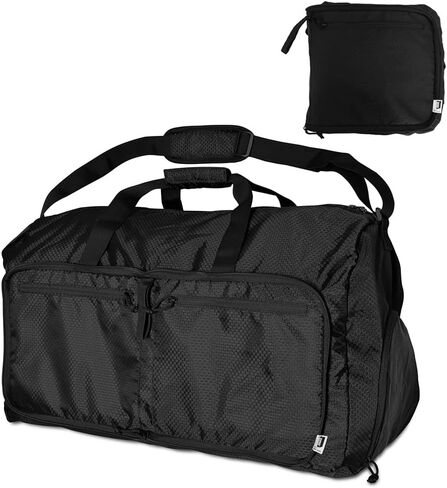 90L Foldable Duffle Bag, Shoe Storage Bag Design, Multiple Pockets, Large Storage Capacity,Duffle Bags For Travel (Black) in Saudi Arabia