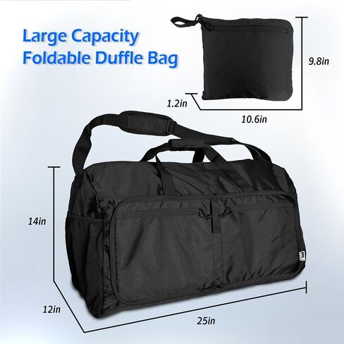 90L Foldable Duffle Bag, Shoe Storage Bag Design, Multiple Pockets, Large Storage Capacity,Duffle Bags For Travel (Black) in Saudi Arabia