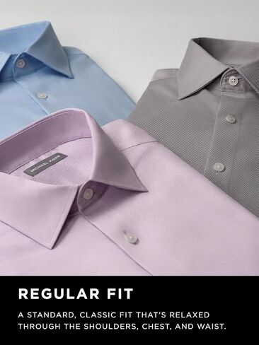 Michael Kors Men's Dress Shirt Comfort Stretch French Cuff Regular Fit in Kuwait