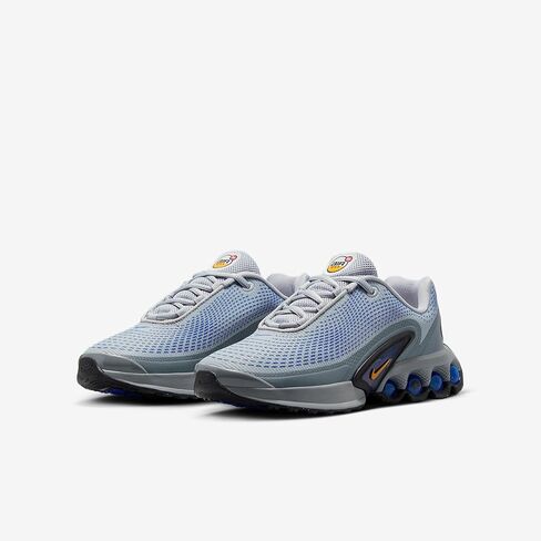 حذاء Nike Air Max Dn Big للأطفال (FB8987-013، رمادي ذئب/هايبر رويال/فضي معدني/سيراميك لامع) in Kuwait