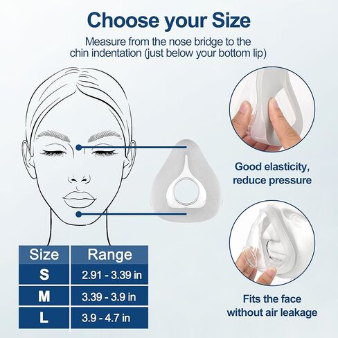 مجموعة محسنة لـ AirFit F20 وAirTouch F20، تتضمن وسادة هجينة 3 في 1، وحزام رأس وإطار (بدون مرفق)، صديقة للبشرة، لا يوجد ملامسة للسيليكون، مستلزمات CPAP مناسبة بشكل ثابت من MEDICOLOR - متوسط in Saudi Arabia