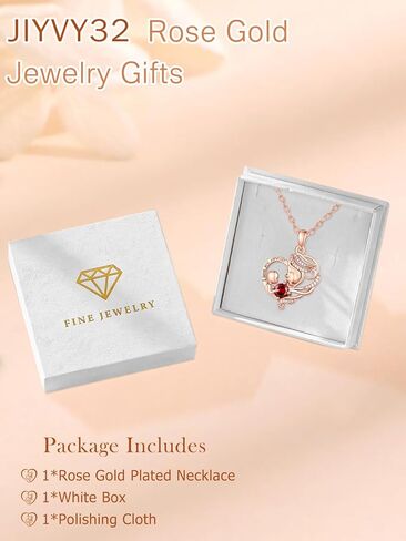 Rose Gold Necklace for Women Mom, Mother Son Forever Love Heart Birthstone Pendant Necklace Jewelry, Mothers Day Birthday Gifts for Grandma Wife in Saudi Arabia