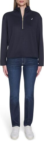 Nautica Womens Mockneck Zip Up Fleece Jacket in Saudi Arabia