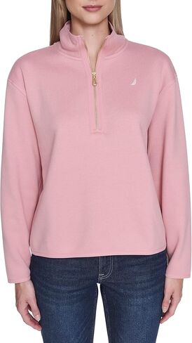 Nautica Womens Mockneck Zip Up Fleece Jacket in Saudi Arabia