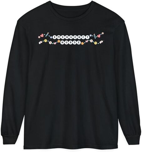 Emergency Nurse Friendship Bracelet Long Sleeve Shirt, Registered ER Nurse tee, Gift for Emergency Department Nurse in Saudi Arabia