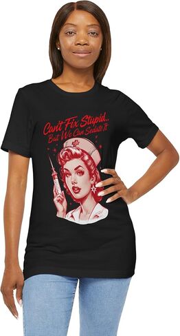 Sassy Nurse T-Shirt - Sedate it, Funny Nursing Top for Medical Pros, Healthcare Humor Apparel, RN Gift Shirt Black in Saudi Arabia