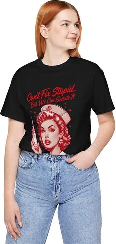 Sassy Nurse T-Shirt - Sedate it, Funny Nursing Top for Medical Pros, Healthcare Humor Apparel, RN Gift Shirt Black in Saudi Arabia