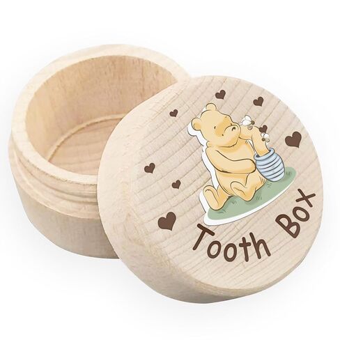 Winnie Baby Nursery Stuff-Baby Tooth Box-Tooth Keepsake Box-Tooth Fairy Box for Girls and Boys Wooden Cute Tooth Box-Lost Teeth Storage for Kids, Dropped Tooth Keepsake Storage Box,yellow in Saudi Arabia