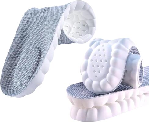 4D Cloud Insoles for Plantar Fasciitis & Arch Support | Memory Foam Shock Absorption Shoe Inserts for Foot Pain Relief | Anti-Fatigue Comfort for Men & Women (Gray 6.5-11) in Saudi Arabia