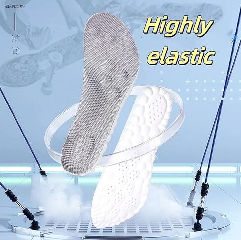 4D Cloud Insoles for Plantar Fasciitis & Arch Support | Memory Foam Shock Absorption Shoe Inserts for Foot Pain Relief | Anti-Fatigue Comfort for Men & Women (Gray 6.5-11) in Saudi Arabia