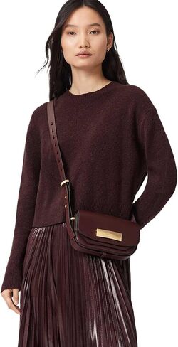 حقيبة AllSaints Etta Satchel Xbody باللون الأحمر الداكن W294XD مقاس واحد in Saudi Arabia