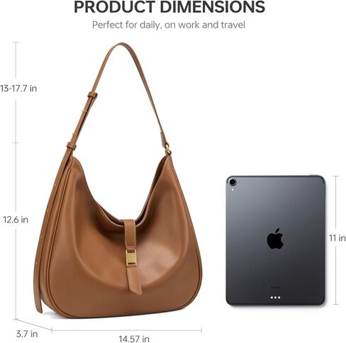 LA FESTIN Genuine Leather Hobo Bags for Women, Real Leather Tote Handbag Shoulder Satchel Purse for Dating in Saudi Arabia