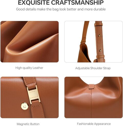 LA FESTIN Genuine Leather Hobo Bags for Women, Real Leather Tote Handbag Shoulder Satchel Purse for Dating in Saudi Arabia