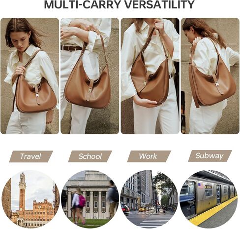 LA FESTIN Genuine Leather Hobo Bags for Women, Real Leather Tote Handbag Shoulder Satchel Purse for Dating in Saudi Arabia