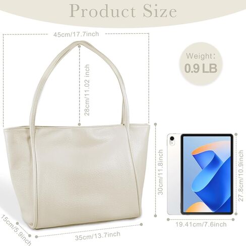 Soft PU Leather Tote Bag for Women Large Work Tote Handbag Top Handle Satchel Purse Weekender Bag Shoulder Bags in Saudi Arabia