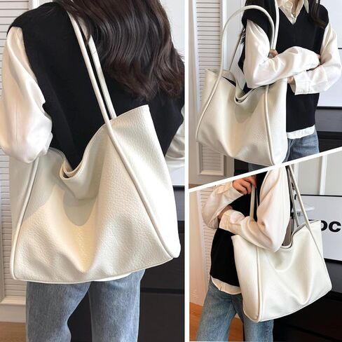 Soft PU Leather Tote Bag for Women Large Work Tote Handbag Top Handle Satchel Purse Weekender Bag Shoulder Bags in Saudi Arabia